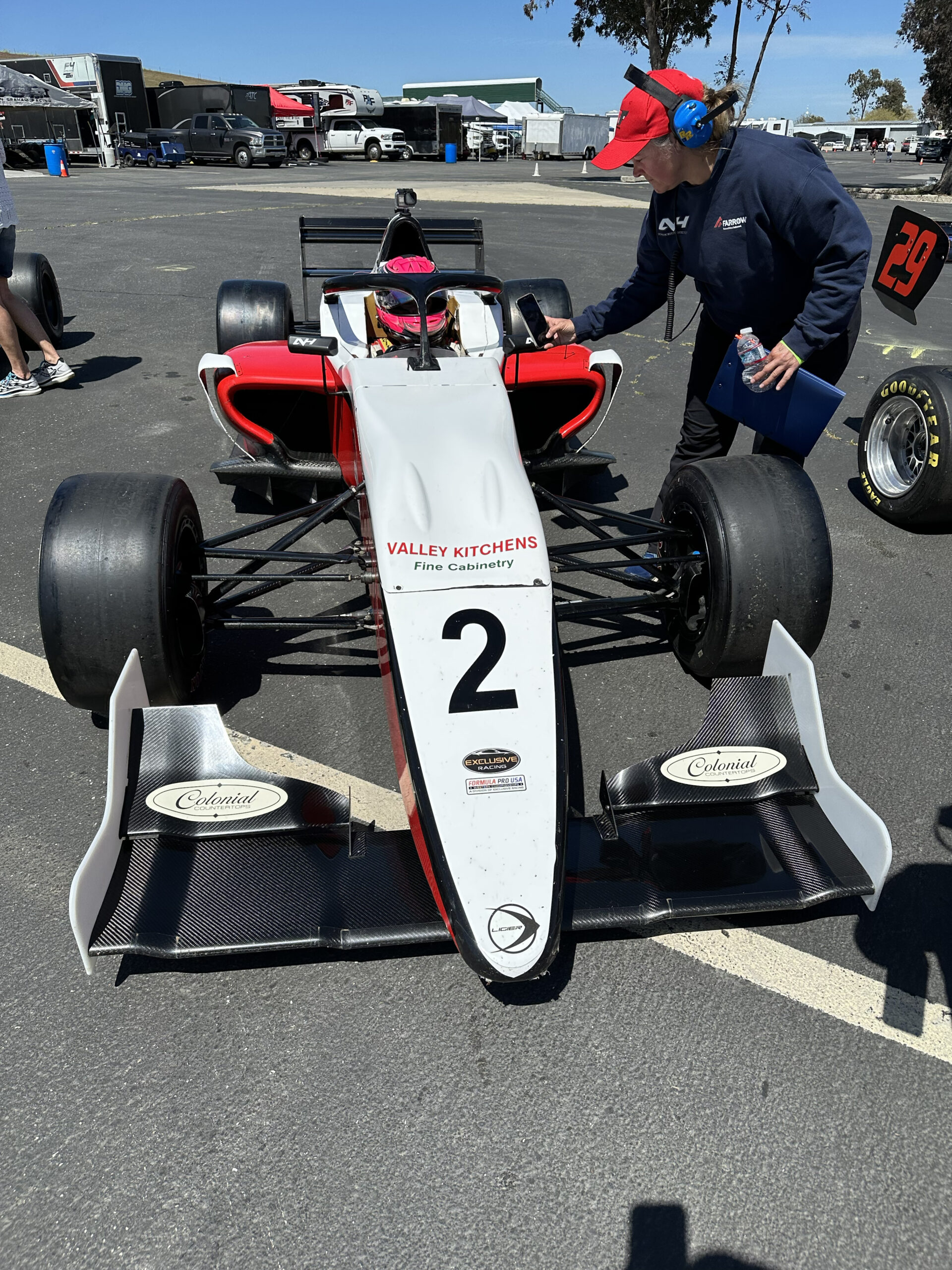 race car with logos