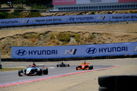 race cars on the track